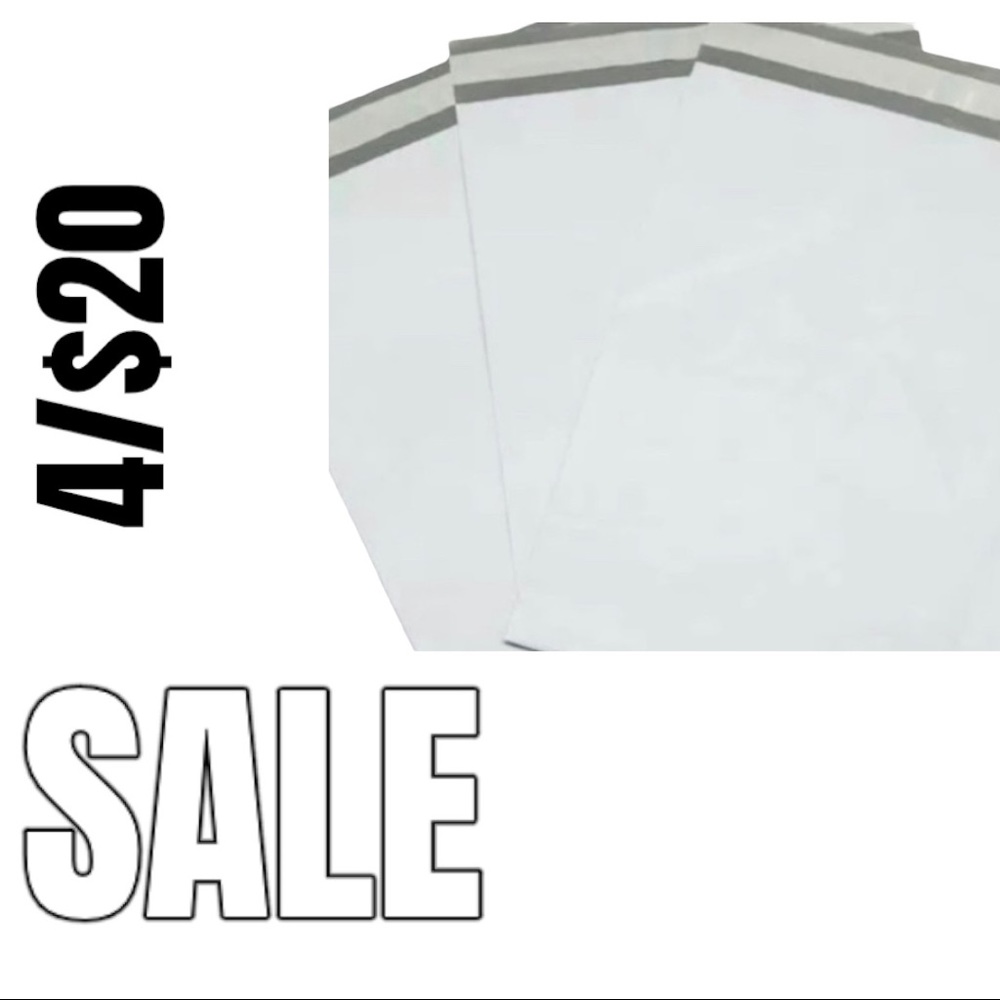 25 pk 9x12 Poly Mailers Shipping Bags White 2.5mil Envelopes